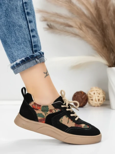 Pantofi Sport Dama din piele naturala 2536 BLACK | FRANCO GERARDO