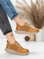Pantofi Sport Dama din piele naturala 16-2 YELLOW | FRANCO GERARDO