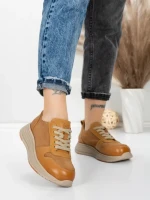 Pantofi Sport Dama din piele naturala 16-2 YELLOW | FRANCO GERARDO