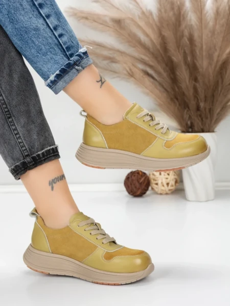 Pantofi Sport Dama din piele naturala 16-2 GREEN | FRANCO GERARDO