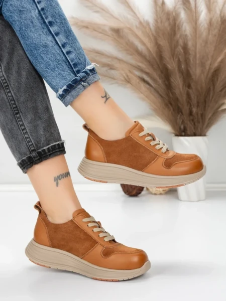 Pantofi Sport Dama din piele naturala 16-2 BROWN | FRANCO GERARDO