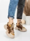 Pantofi Sport Dama din piele naturala 7110 COFFEE-CREAM | FRANCO GERARDO