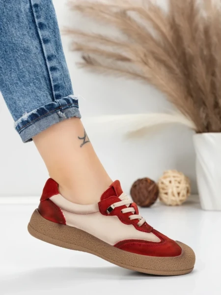 Pantofi Sport Dama din piele naturala 65852 RED | FRANCO GERARDO