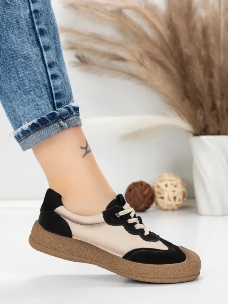 Pantofi Sport Dama din piele naturala 65852 BLACK | FRANCO GERARDO
