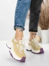 Pantofi Sport Dama din piele naturala HY1333 GREEN-CREAM | FRANCO GERARDO