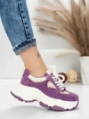 Pantofi Sport Dama din piele naturala HY1333 PURPLE-CREAM | FRANCO GERARDO