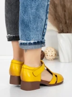 Sandale Dama din piele naturala 1171 YELLOW | FORMATIONE