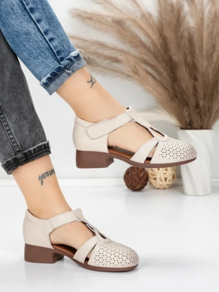 Sandale Dama din piele naturala 1171 CREAM | FORMATIONE