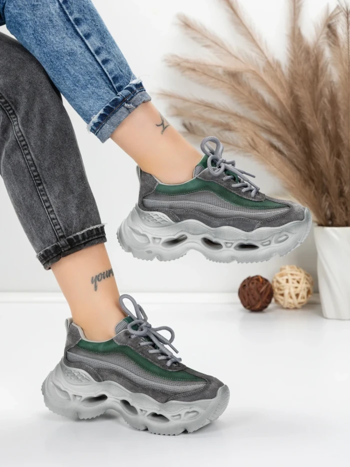 Pantofi Sport Dama din piele naturala HY6376 GREEN | FRANCO GERARDO