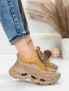 Pantofi Sport Dama din piele naturala HY6376 YELLOW | FRANCO GERARDO