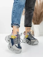 Pantofi Sport Dama din piele naturala HY6383 DARK BLUE-PURPLE | FRANCO GERARDO