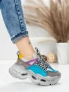 Pantofi Sport Dama din piele naturala HY6383 LIGHT BLUE-YELLOW | FRANCO GERARDO