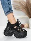 Pantofi Sport Dama cu Platforma 0897-33 BLACK | MEI