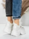 Pantofi Sport Dama cu Platforma 0897-33 WHITE | MEI