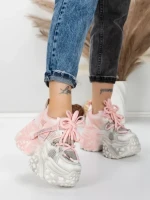 Pantofi Sport Dama cu Platforma 6166-113 PINK | MEI