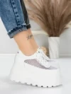 Pantofi Sport Dama cu Platforma 6208-35 WHITE | MEI