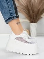 Pantofi Sport Dama cu Platforma 6208-35 WHITE | MEI