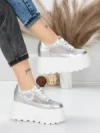 Pantofi Sport Dama cu Platforma 6208-35 SILVER | MEI