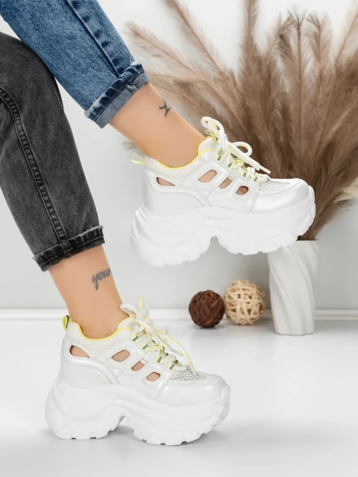 Pantofi Sport Dama cu Platforma 0897-30 YELLOW | MEI
