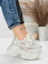 Pantofi Sport Dama cu Platforma 6968-1 WHITE | MEI