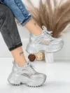 Pantofi Sport Dama cu Platforma 6968-1 SILVER | MEI