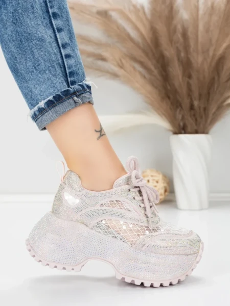 Pantofi Sport Dama cu Platforma 6968-1 PINK | MEI
