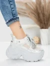 Pantofi Sport Dama cu Platforma 0897-16 SILVER | MEI
