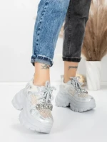 Pantofi Sport Dama cu Platforma 0897-16 SILVER | MEI