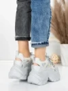 Pantofi Sport Dama cu Platforma 0897-16 SILVER | MEI