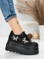 Pantofi Sport Dama cu Platforma 6208-36 BLACK | MEI
