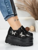 Pantofi Sport Dama cu Platforma 6208-36 BLACK | MEI