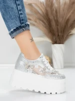 Pantofi Sport Dama cu Platforma 6208-36 SILVER | MEI