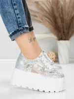 Pantofi Sport Dama cu Platforma 6208-36 SILVER | MEI