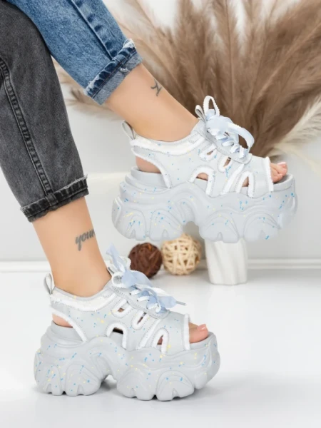 Sandale Dama cu Platforma 569-76 GREY | MEI