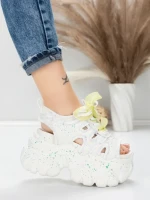 Sandale Dama cu Platforma 569-76 WHITE | MEI