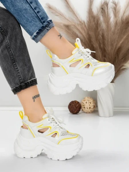 Pantofi Sport Dama cu Platforma 0897-8 YELLOW | MEI