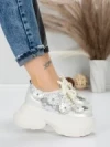 Pantofi Sport Dama cu Platforma 8307-2 WHITE | MEI