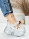 Pantofi Sport Dama cu Platforma 6166-105 SILVER | MEI