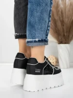 Pantofi Sport Dama cu Platforma 6208-29 BLACK | MEI