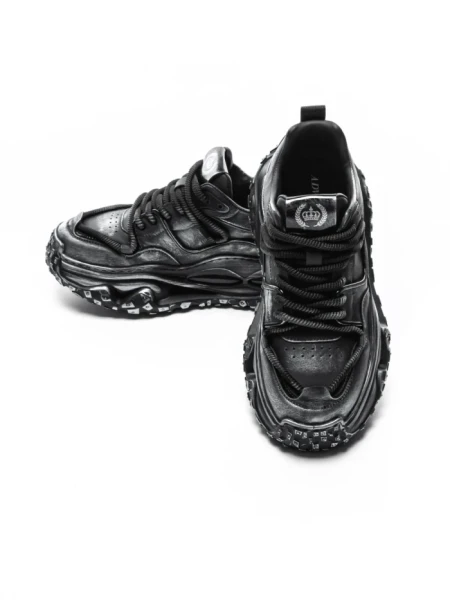Pantofi Sport Barbati din piele naturala 95932 BLACK | ADVANCER