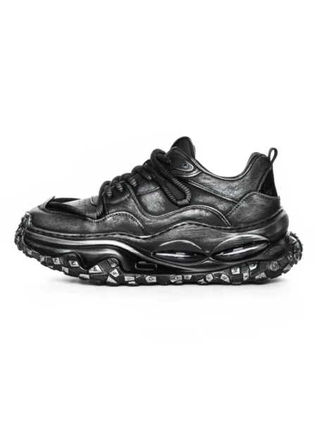 Pantofi Sport Barbati din piele naturala 95932 BLACK | ADVANCER