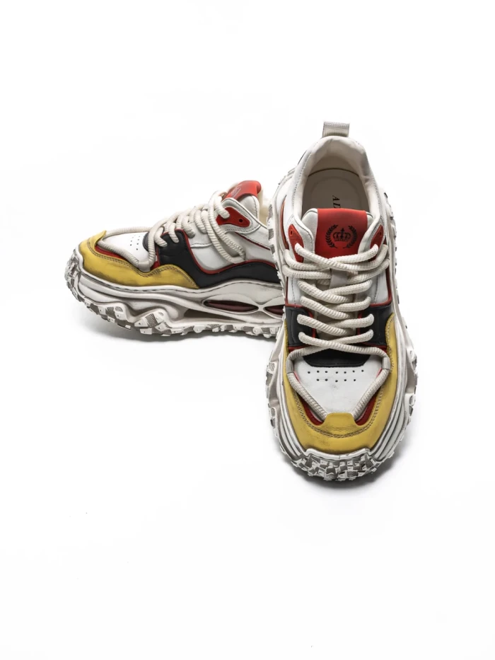 Pantofi Sport Barbati din piele naturala 95932 WHITE-RED | ADVANCER