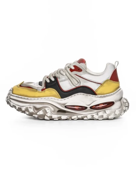 Pantofi Sport Barbati din piele naturala 95932 WHITE-RED | ADVANCER