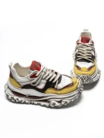 Pantofi Sport Barbati din piele naturala 95932 WHITE-RED | ADVANCER