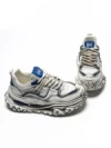 Pantofi Sport Barbati din piele naturala 95932 WHITE-BLUE | ADVANCER
