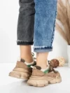Pantofi Sport Dama din piele naturala HY5798 BROWN-GREEN | FRANCO GERARDO