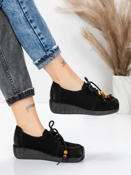 Pantofi Casual Dama din piele naturala 2553 BLACK | FORMATIONE