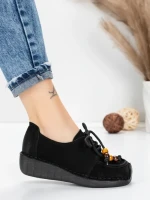 Pantofi Casual Dama din piele naturala 2553 BLACK | FORMATIONE