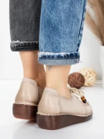 Pantofi Casual Dama din piele naturala 2553 CREAM | FORMATIONE