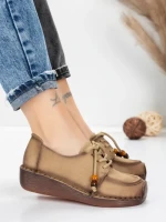 Pantofi Casual Dama din piele naturala 2553 APRICOT | FORMATIONE
